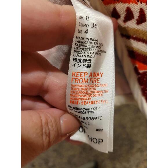 Topshop Embroidered Jacket Women's Size 6 Beautiful Condition - Picture 4 of 6